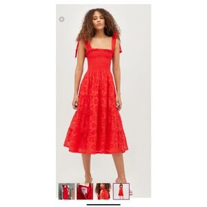 Hill House Red Collector's Edition Nap Dress‎ Lace Tiered, Whimsy, Fairy, Pocket